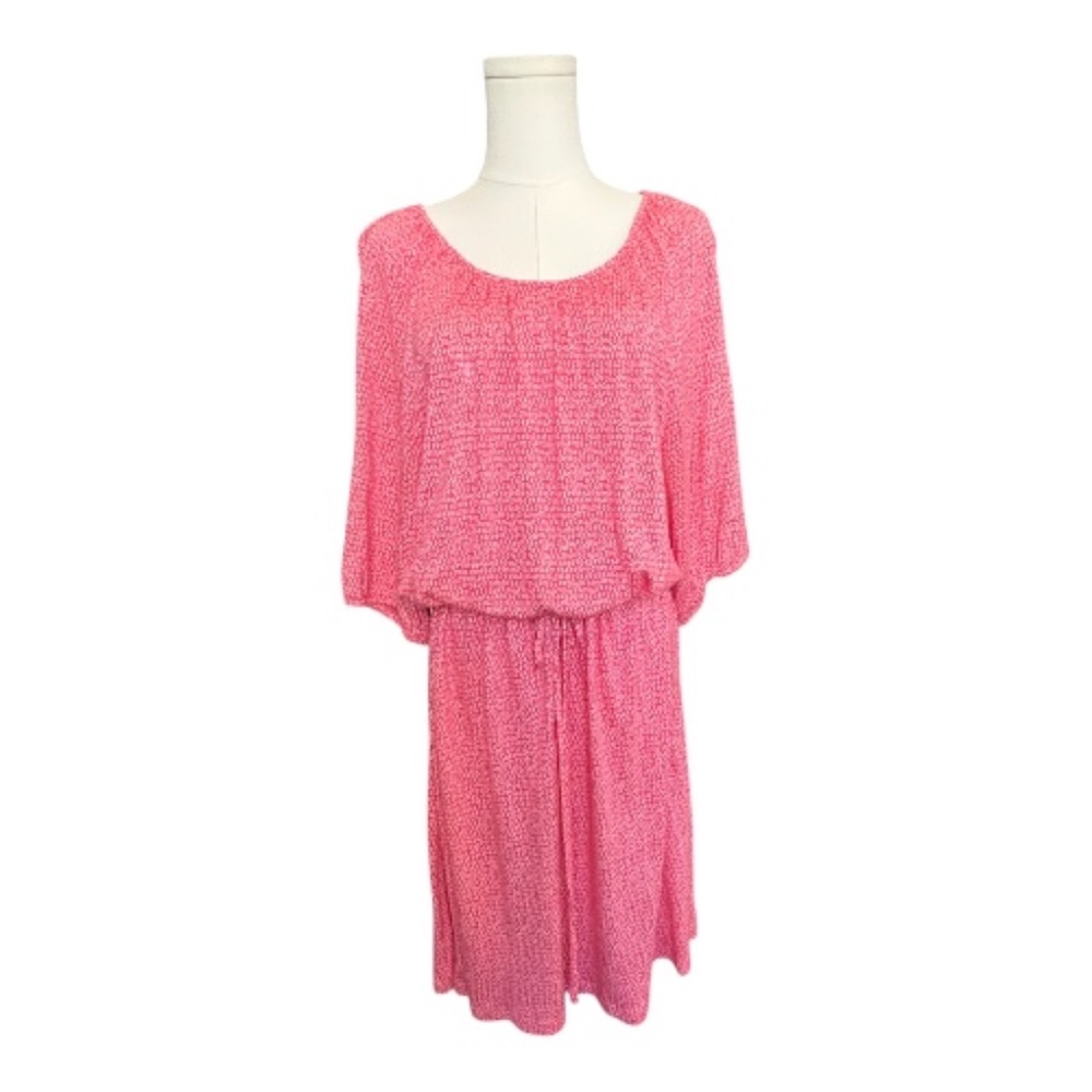 EUC Old Navy pink & white floral midi dress – size L